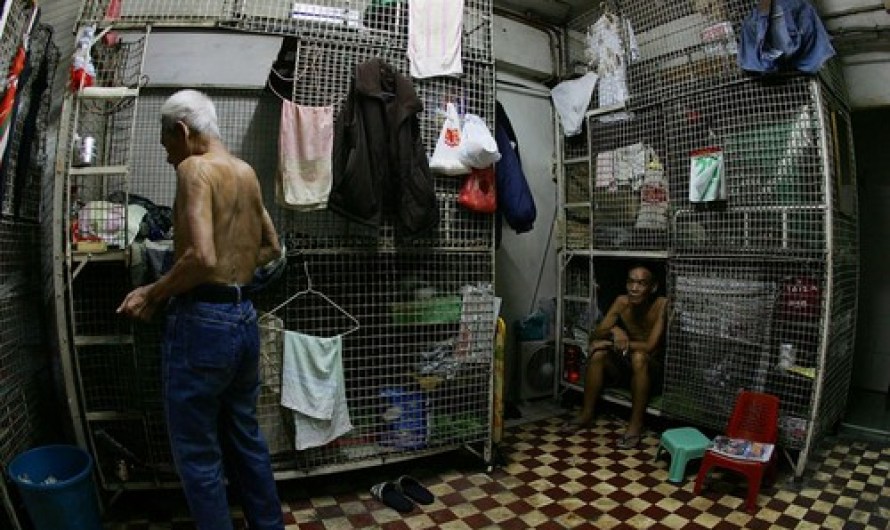 Cage, Coffin Slums in Hong Kong, China