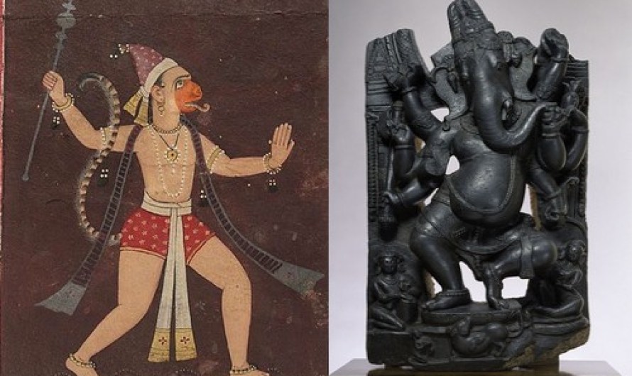 Hanuman and Ganesha