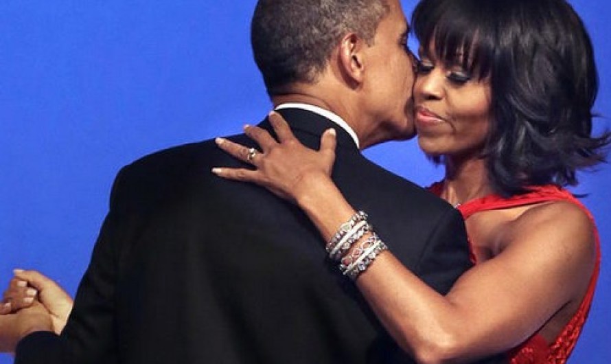 President Obama and wife dancing